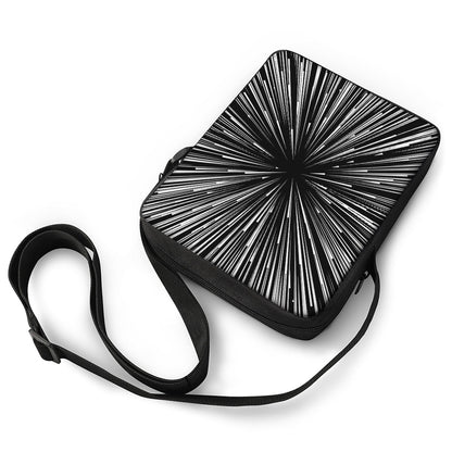 Black And White Hyperspace Print Rectangular Crossbody Bag