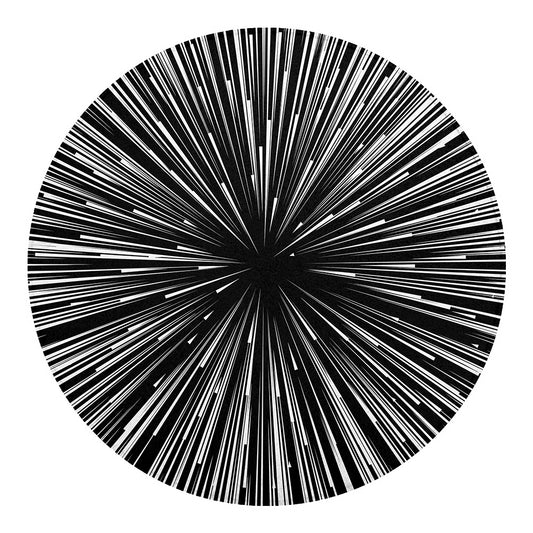 Black And White Hyperspace Print Round Blanket