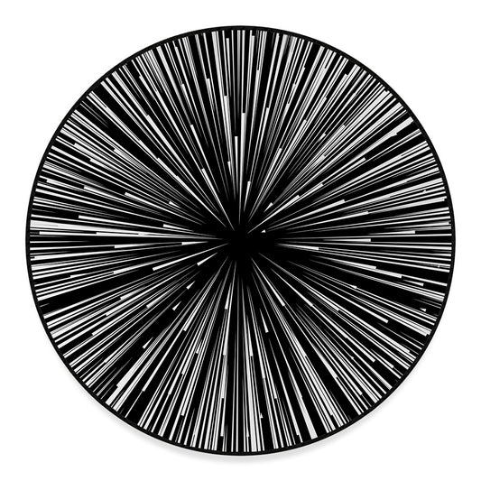 Black And White Hyperspace Print Round Floor Mat