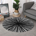 Black And White Hyperspace Print Round Rug
