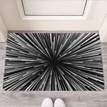 Black And White Hyperspace Print Rubber Doormat