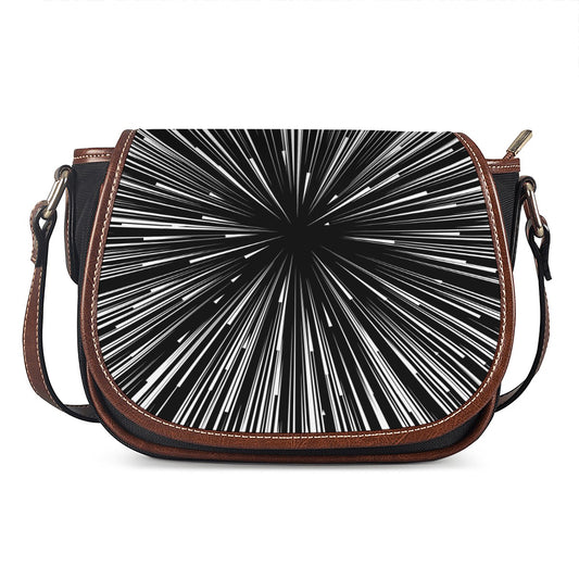 Black And White Hyperspace Print Saddle Bag