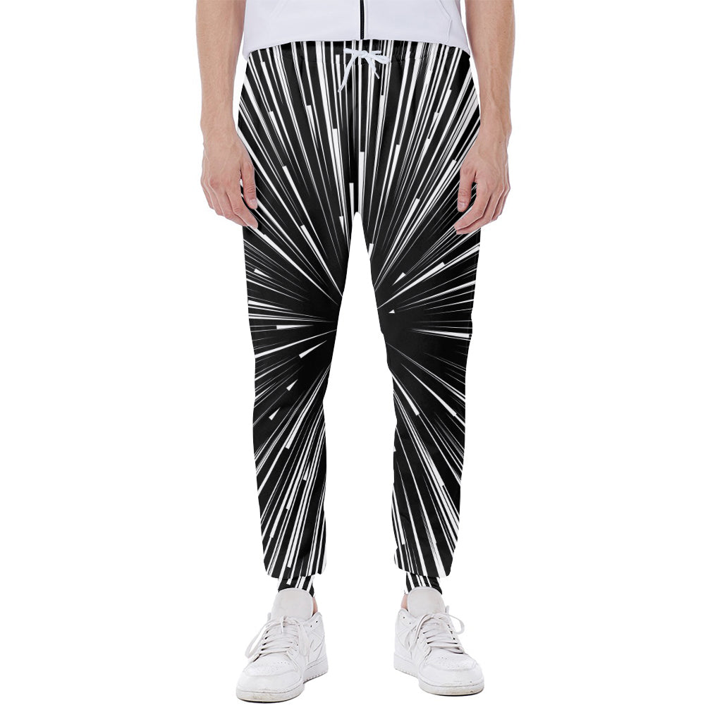 Black And White Hyperspace Print Scuba Joggers