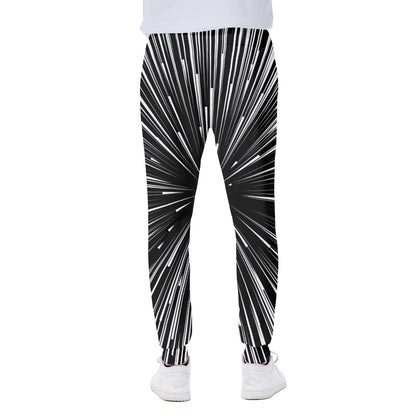 Black And White Hyperspace Print Scuba Joggers