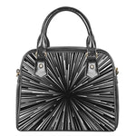 Black And White Hyperspace Print Shoulder Handbag