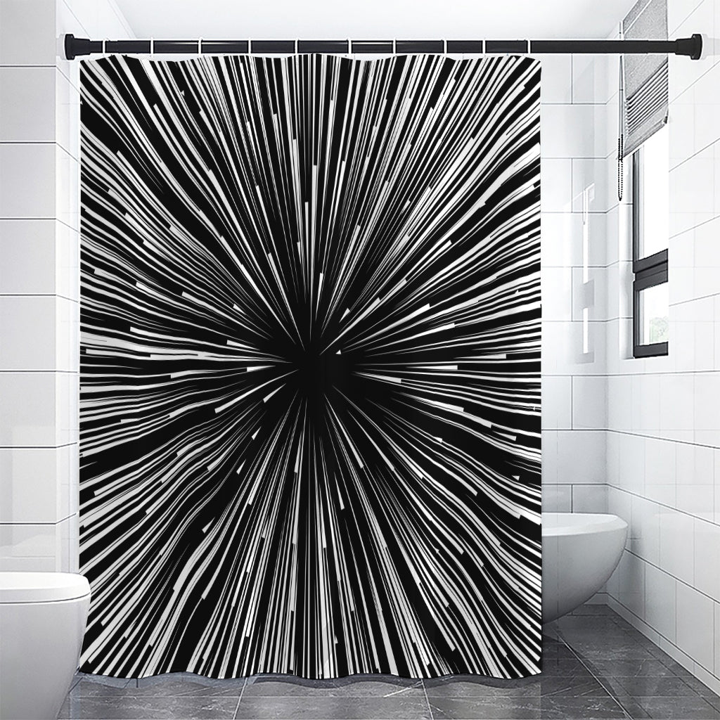 Black And White Hyperspace Print Shower Curtain