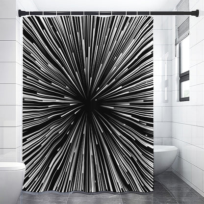 Black And White Hyperspace Print Shower Curtain