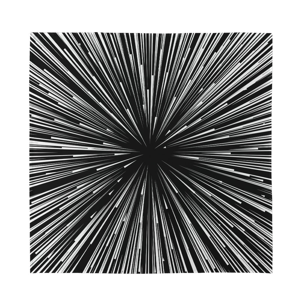 Black And White Hyperspace Print Silk Bandana