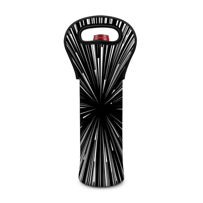Black And White Hyperspace Print Single Neoprene Wine Tote