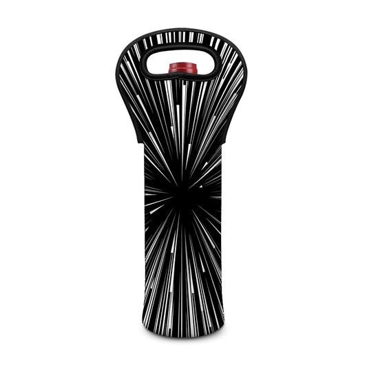 Black And White Hyperspace Print Single Neoprene Wine Tote