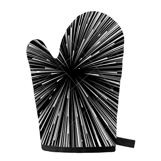 Black And White Hyperspace Print Single Oven Mitt