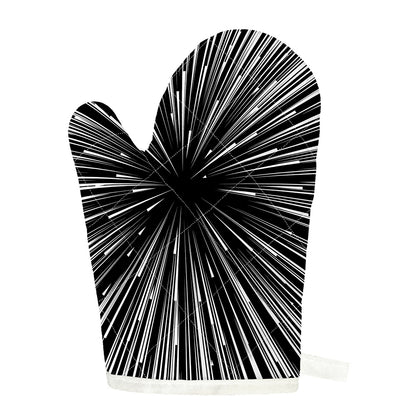 Black And White Hyperspace Print Single Oven Mitt