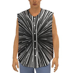 Black And White Hyperspace Print Sleeveless Baseball Jersey