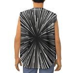 Black And White Hyperspace Print Sleeveless Baseball Jersey