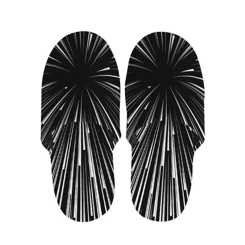 Black And White Hyperspace Print Slippers