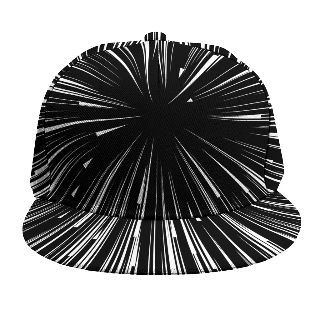 Black And White Hyperspace Print Snapback Cap