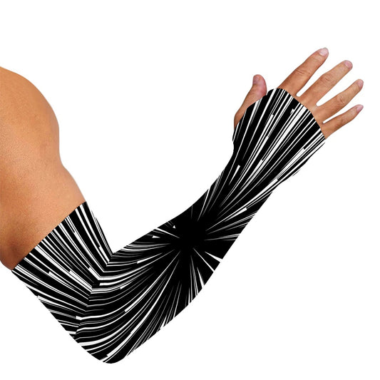 Black And White Hyperspace Print Sun Protection Arm Sleeves
