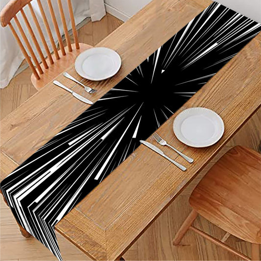 Black And White Hyperspace Print Table Runner