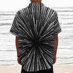 Black And White Hyperspace Print Textured Short Sleeve Shirt