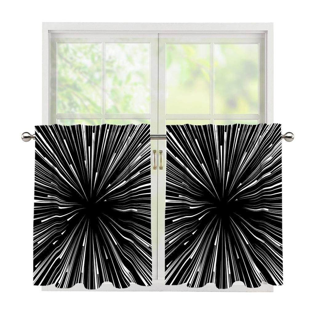 Black And White Hyperspace Print Tier Curtains