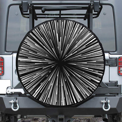 Black And White Hyperspace Print Tire Cover