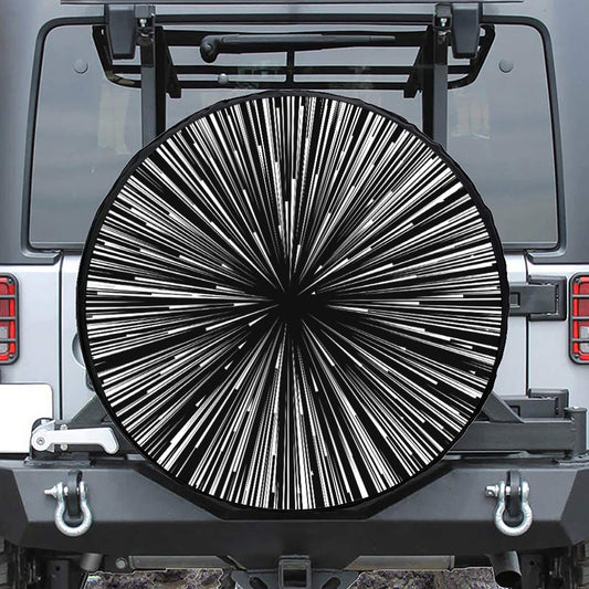 Black And White Hyperspace Print Tire Cover