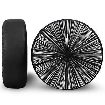 Black And White Hyperspace Print Tire Cover