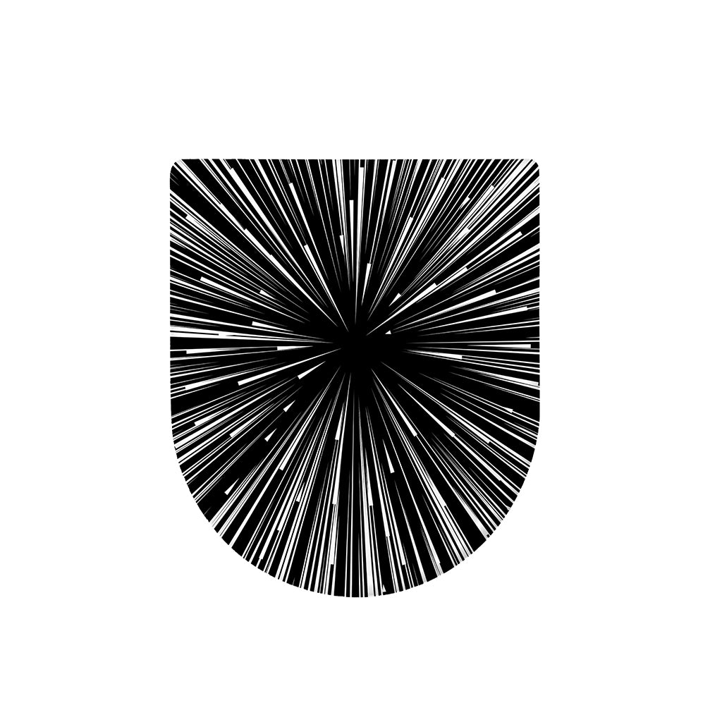 Black And White Hyperspace Print Toilet Lid Cover