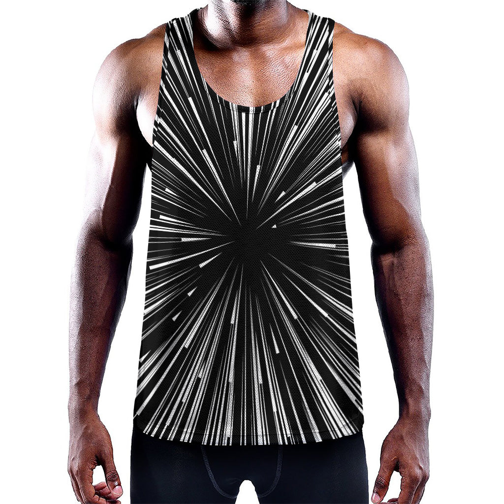 Black And White Hyperspace Print Training Tank Top