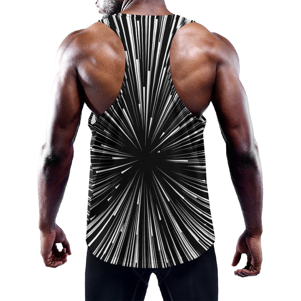 Black And White Hyperspace Print Training Tank Top