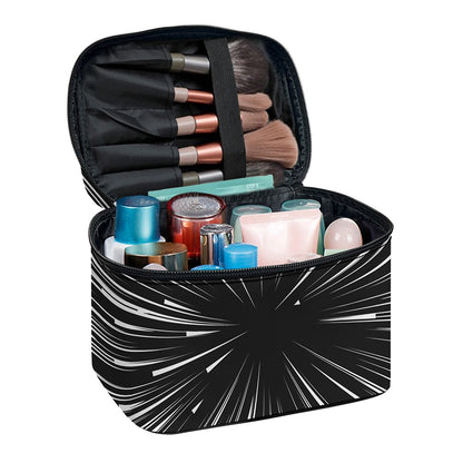 Black And White Hyperspace Print Travel Makeup Bag