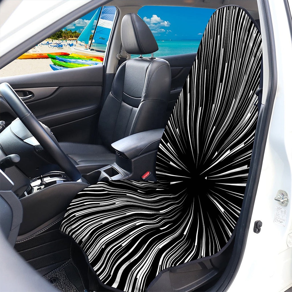 Black And White Hyperspace Print Waterproof Car Seat Cover