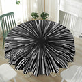 Black And White Hyperspace Print Waterproof Round Tablecloth