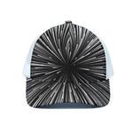 Black And White Hyperspace Print White Mesh Trucker Cap