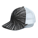 Black And White Hyperspace Print White Mesh Trucker Cap