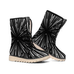 Black And White Hyperspace Print Winter Boots