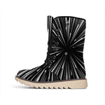 Black And White Hyperspace Print Winter Boots