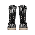 Black And White Hyperspace Print Winter Boots