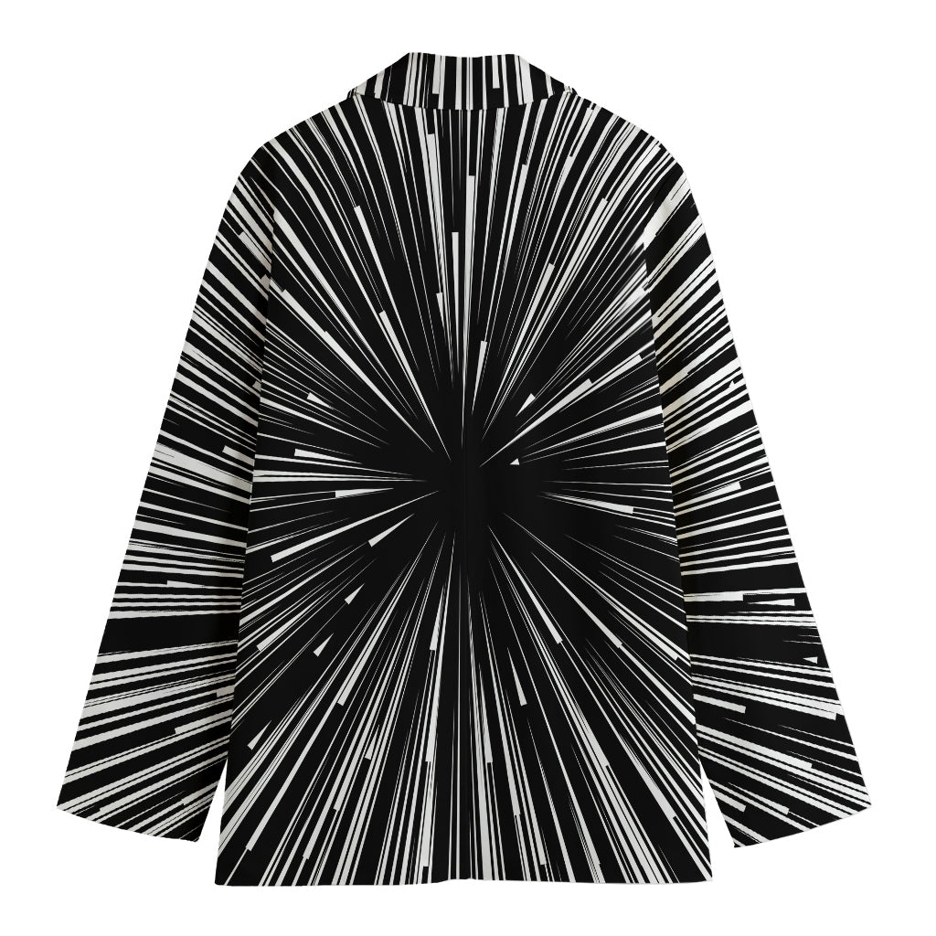 Black And White Hyperspace Print Women's Blazer
