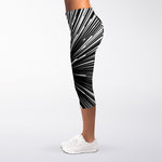 Black And White Hyperspace Print Women's Capri Leggings