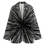 Black And White Hyperspace Print Women's Cotton Blazer