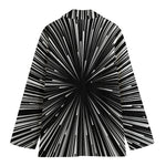 Black And White Hyperspace Print Women's Cotton Blazer