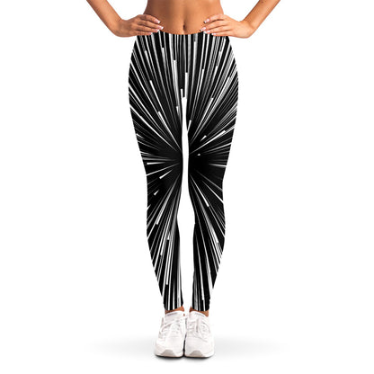 Black And White Hyperspace Print Women's Leggings