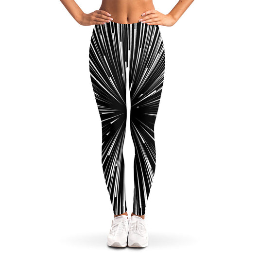 Black And White Hyperspace Print Women's Leggings