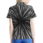 Black And White Hyperspace Print Women's Polo Shirt
