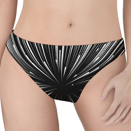 Black And White Hyperspace Print Women's Thong