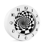 Black And White Hypnotic Illusion Print Alarm Clock
