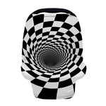 Black And White Hypnotic Illusion Print Baby Seat Cover