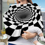 Black And White Hypnotic Illusion Print Baby Seat Cover
