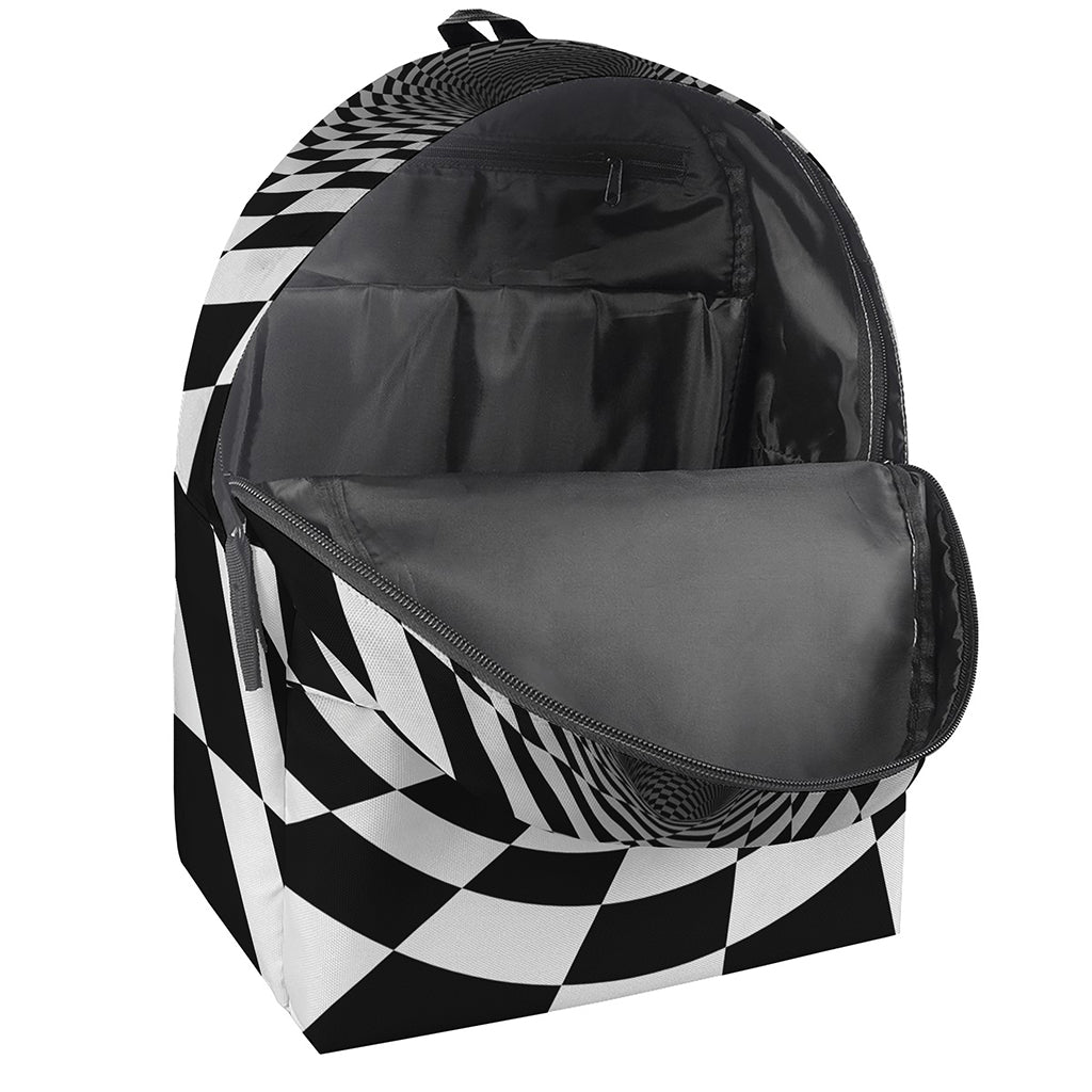 Black And White Hypnotic Illusion Print Backpack